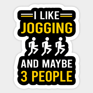 3 People Jogging Jog Jogger Sticker